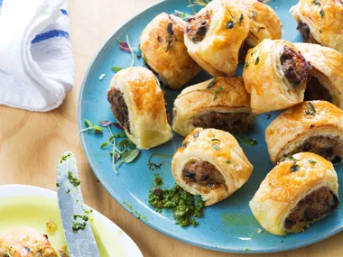 Chicken, mushroom and thyme sausage rolls recipe