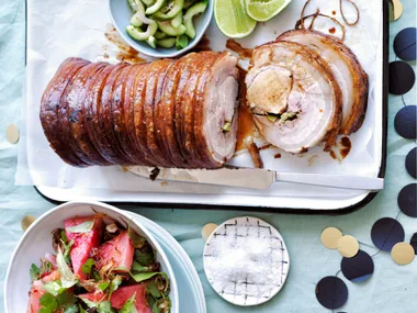 Sticky soy-glazed pork loin recipe