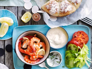 Bloody Mary prawn rolls recipe