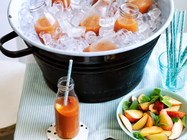 Peach-ginger punch with rye recipe