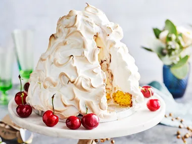 Chocolate and cherry bombe alaska