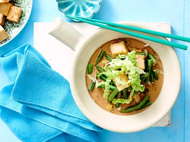 Curried tofu and green beans