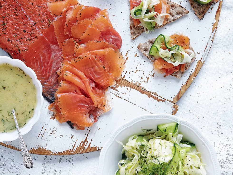 Gravlax with fennel and cucumber