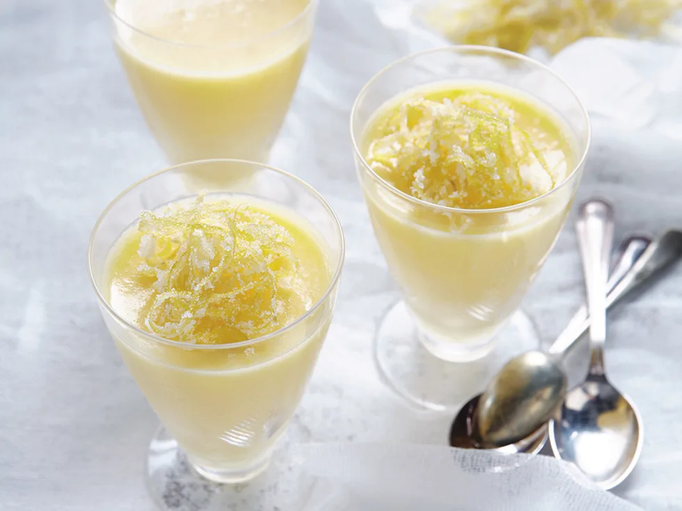 Lemon posset with sugared zest