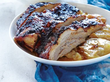 Pork belly with lime pickle and green papaya salad