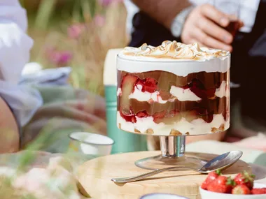 Dark chocolate, plum & Patron XO trifle