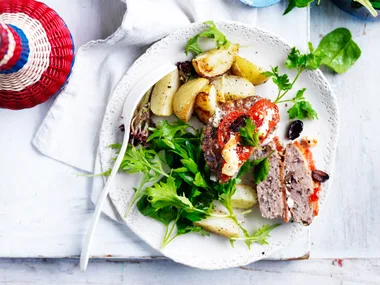 Feta and olive greek meatloaves