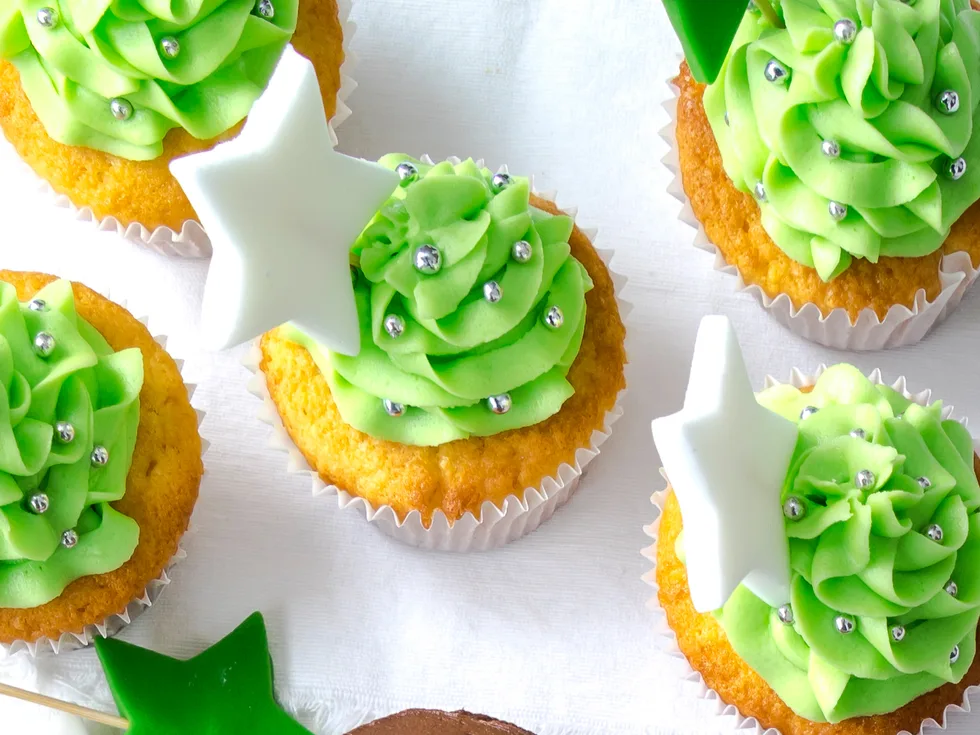 Christmas tree cupcakes