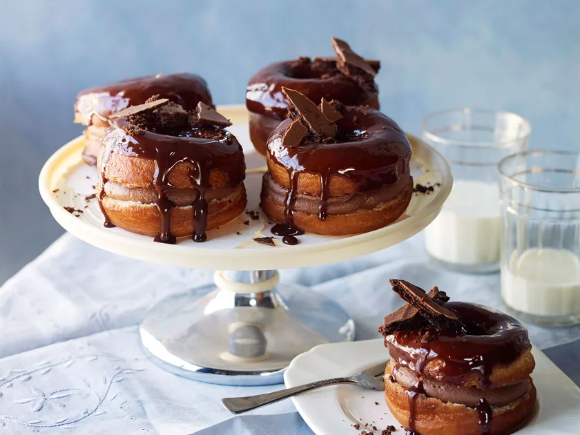 Chocolate-cream doughnuts