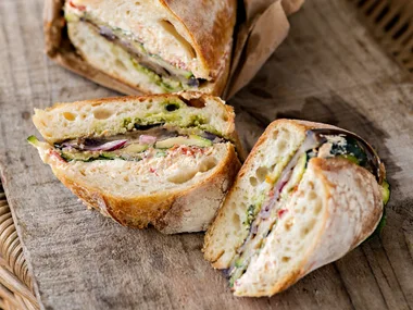 Grilled vegetable pan bagnat