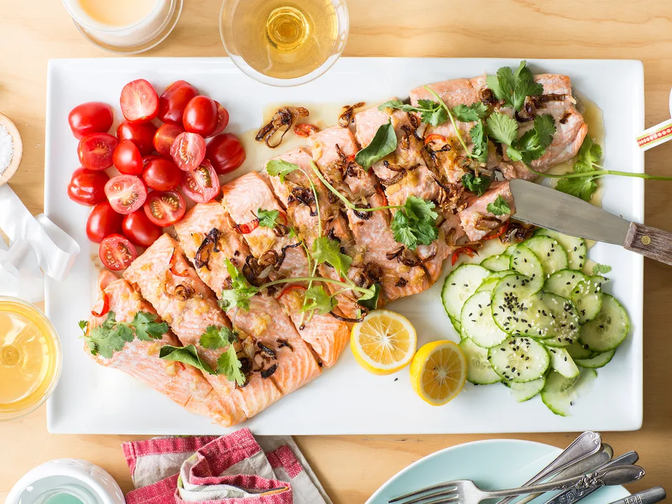 Zesty salmon platter