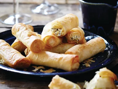 Leek and feta filo cigars