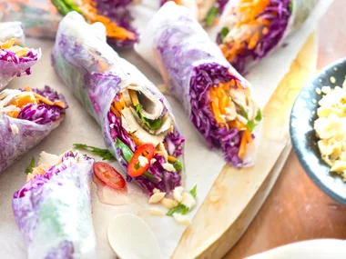 Turkey rice paper rolls