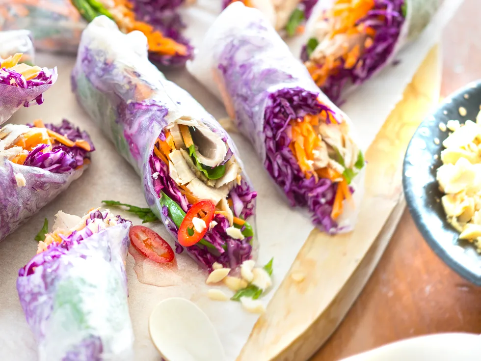 Turkey rice paper rolls