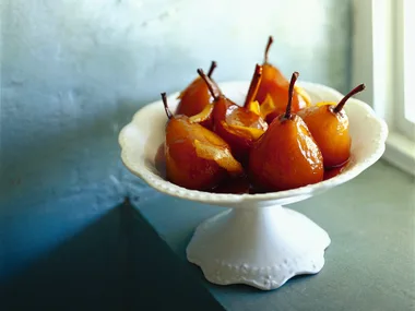 Glazed pears with mascarpone