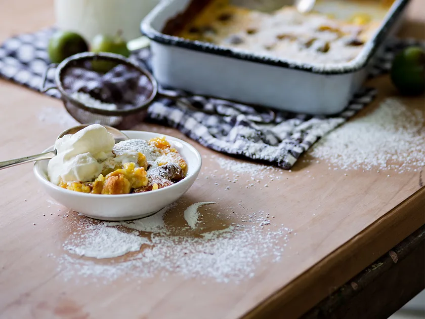 Greengage clafoutis