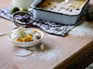 Greengage clafoutis