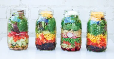Office-friendly mason jar lunches