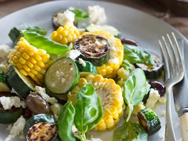 Summer corn & courgette salad