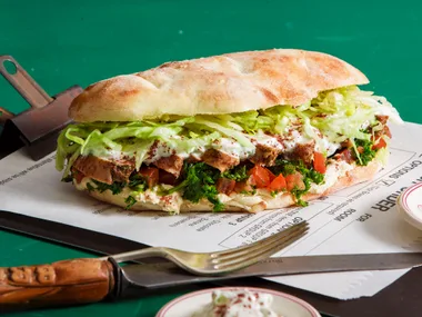 Chicken kebab sandwich