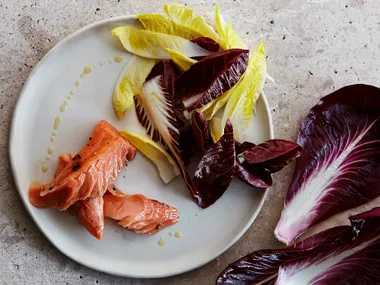 Confit ocean trout with chicory salad