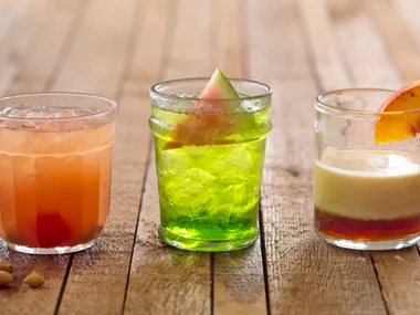 Pickled watermelon shrub cocktail