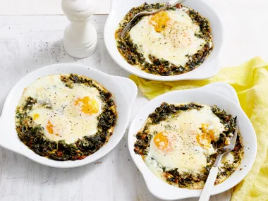Parmesan and spinach baked eggs