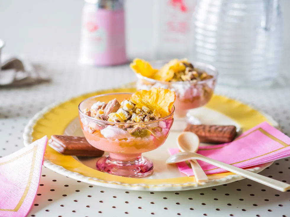 Tim Tam pina colada coconut cocktail cups
