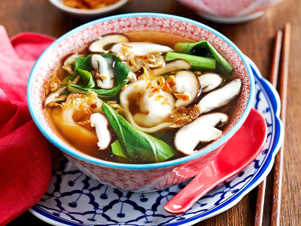 Chicken and corn dumpling soup