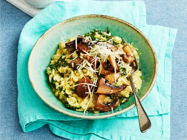 Barley, leek and mushroom risotto