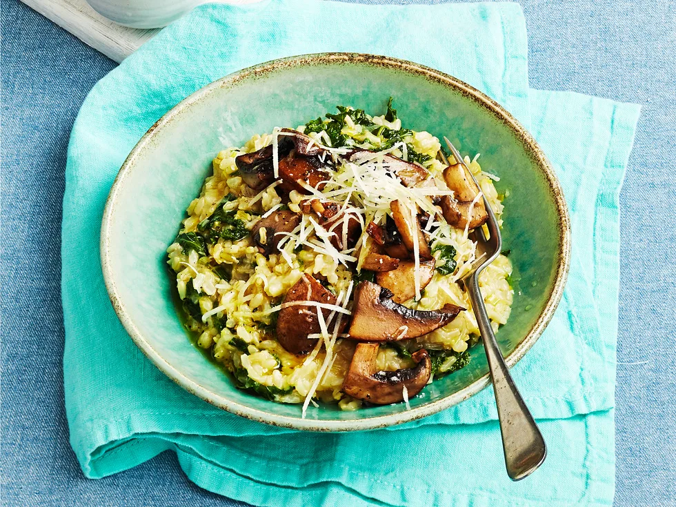 Barley, leek and mushroom risotto