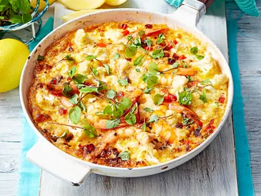 Prawn and rice frittata