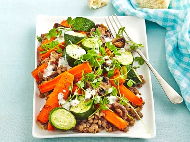 Vegetable and lentil salad