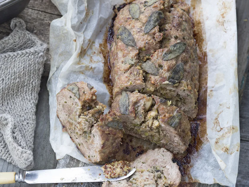 Pork meatloaf with green peppercorns