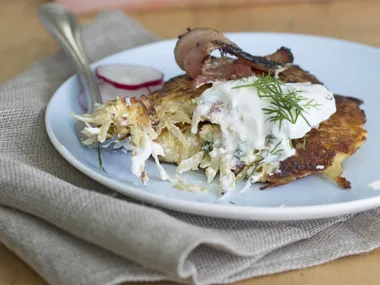 Potato and apple rosti
