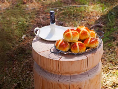 Savoury hot cross buns