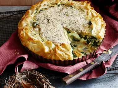 Spinach and egg pie