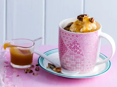 Carrot and pecan mug cake