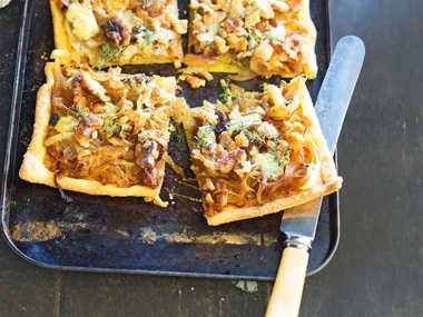 Walnut and blue cheese tart