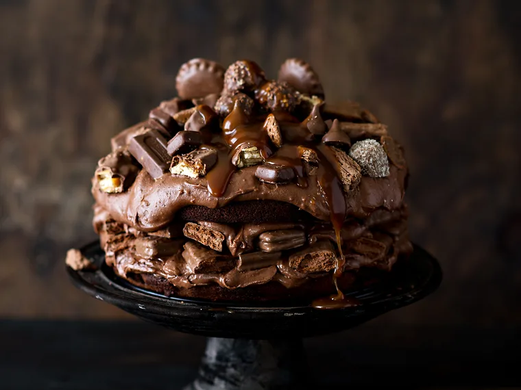 Epic triple chocolate layer cake