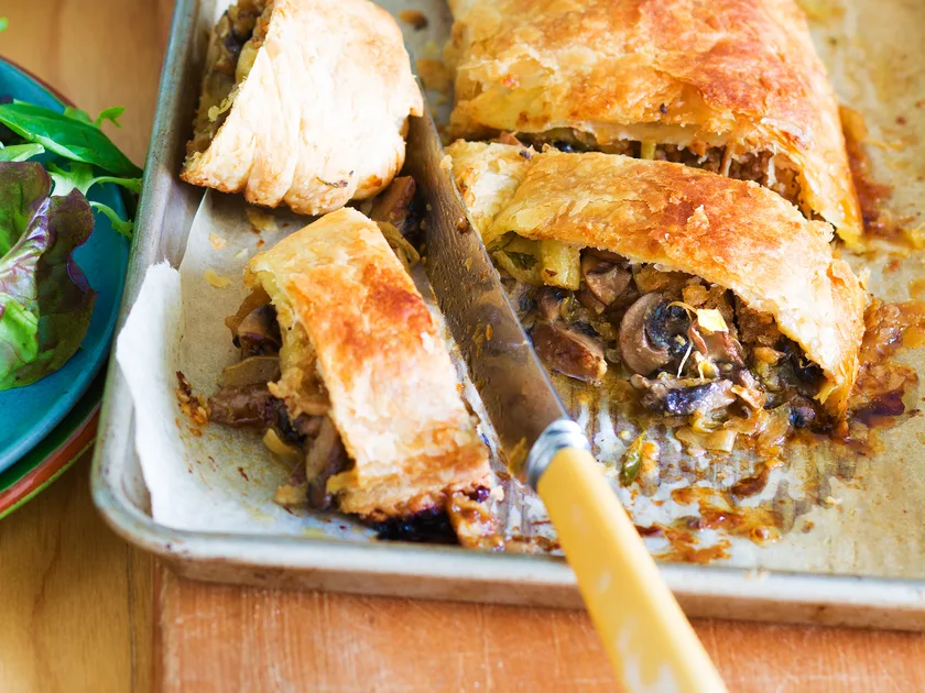 Mushroom and rosemary strudel
