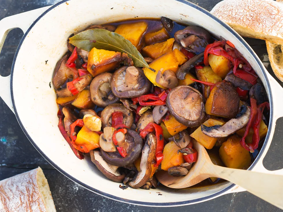 Mushroom and pumpkin casserole