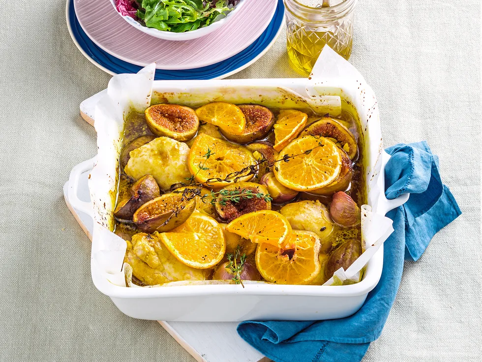 Fig and orange roast chicken