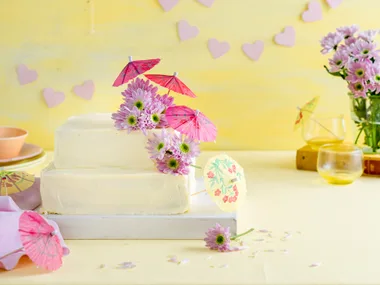 Pretty parasol cake