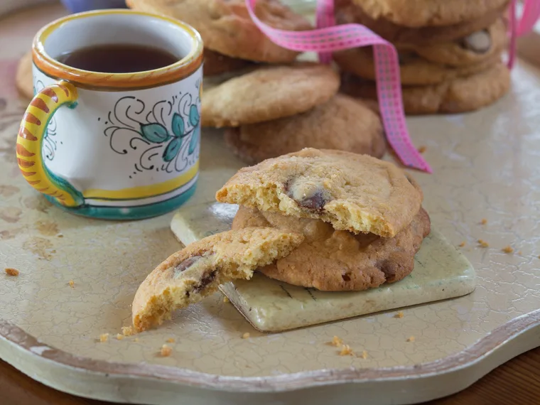 Double chocolate and macadamia biscuits