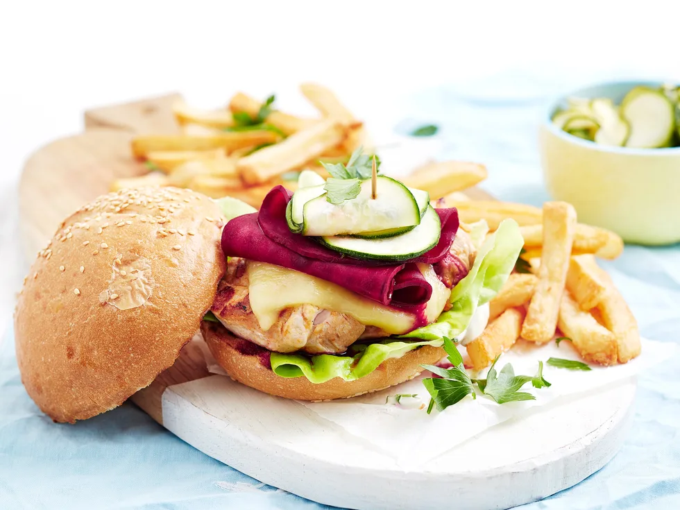 Portuguese chicken burger
