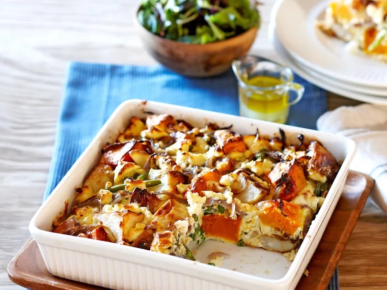 Roast potato and pumpkin frittata