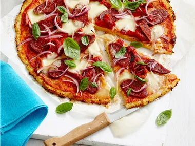 Cheese and cauliflower pizza