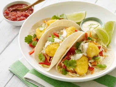 Chicken nugget tacos