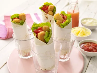Mexican fish finger burritos